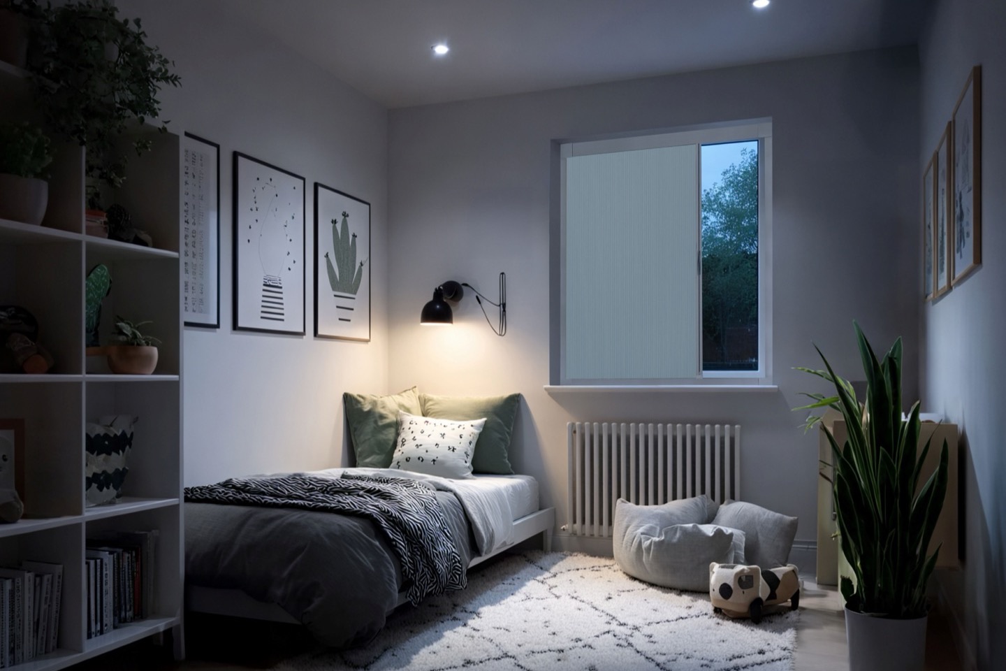Blind Screen&reg; 01 fitted to a single window in a child's bedroom